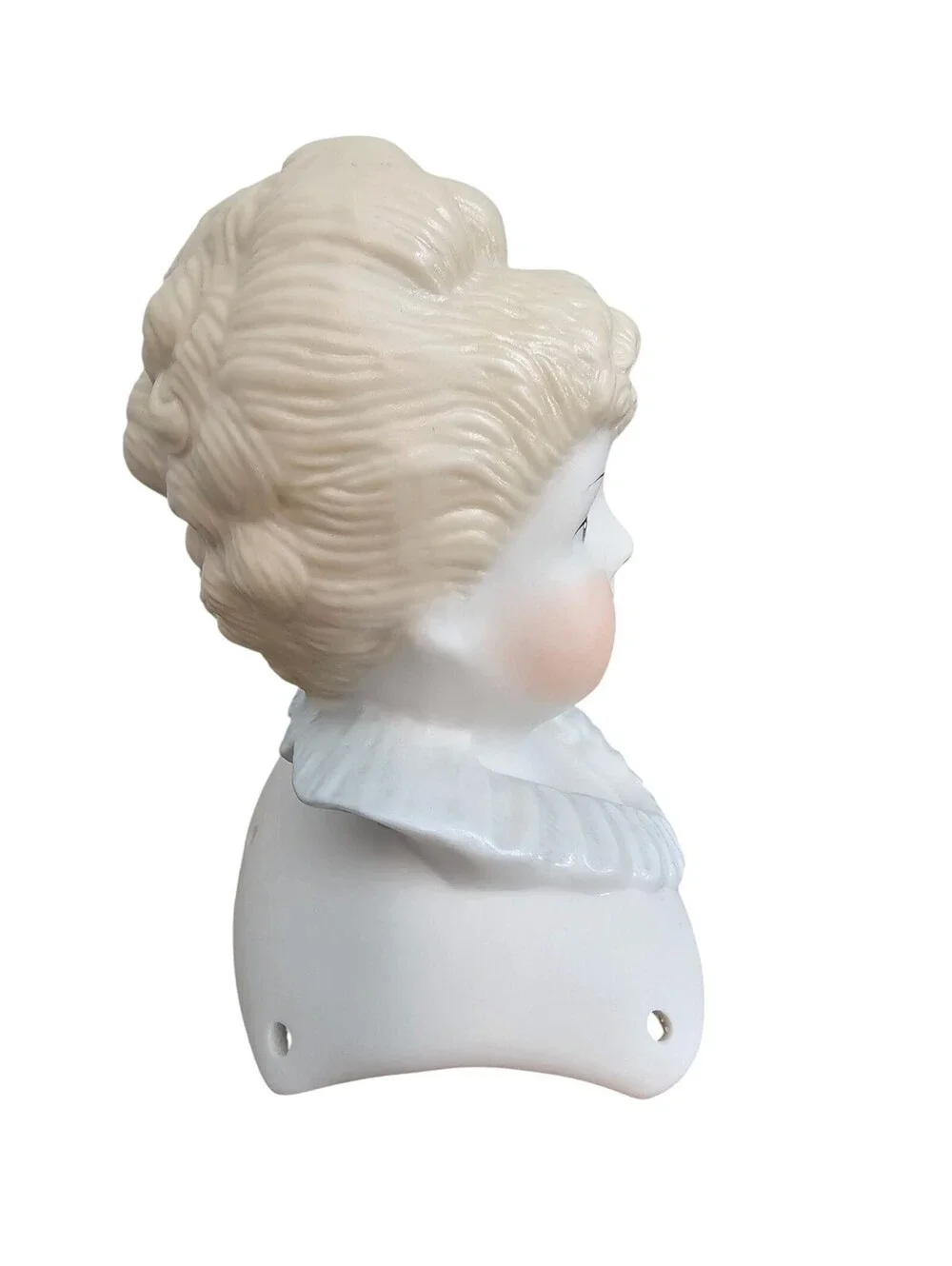 Vintage Hand Painted Bisque Doll Bust Head 